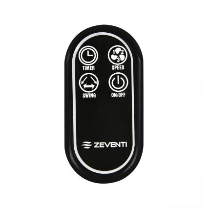 ZEVENTI - Ventilateur mural FREEZE 50W/230V d. 40 cm noir + Télécommande