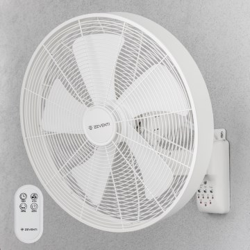 ZEVENTI - Ventilateur mural FREEZE 50W/230V Ø 45 cm blanc + télécommande