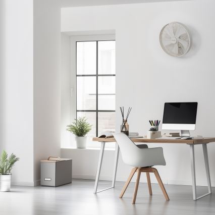 ZEVENTI - Ventilateur mural FREEZE 50W/230V Ø 45 cm blanc + télécommande