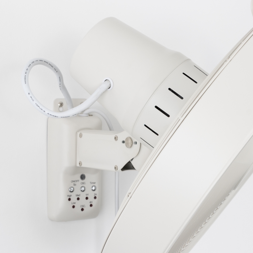 ZEVENTI - Ventilateur mural FREEZE 50W/230V Ø 45 cm blanc + télécommande