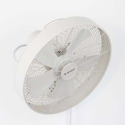 ZEVENTI - Ventilateur mural FREEZE 50W/230V Ø 45 cm blanc + télécommande