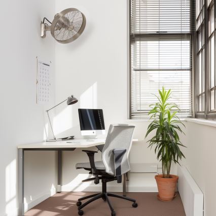 ZEVENTI - Ventilateur mural FREEZE 50W/230V Ø 45 cm chrome mat + télécommande