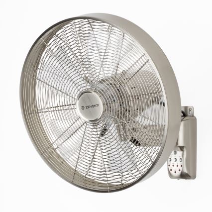 ZEVENTI - Ventilateur mural FREEZE 50W/230V Ø 45 cm chrome mat + télécommande
