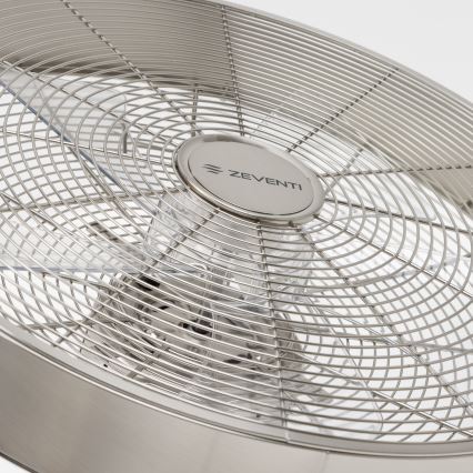 ZEVENTI - Ventilateur mural FREEZE 50W/230V Ø 45 cm chrome mat + télécommande