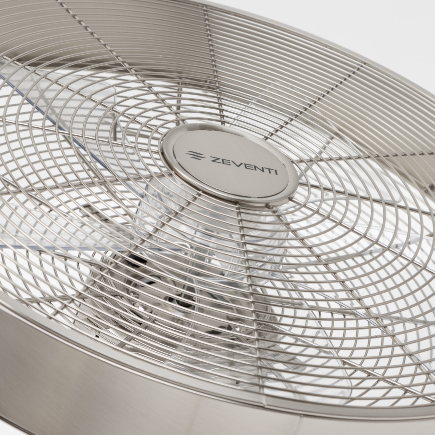 ZEVENTI - Ventilateur mural FREEZE 50W/230V Ø 45 cm chrome mat + télécommande