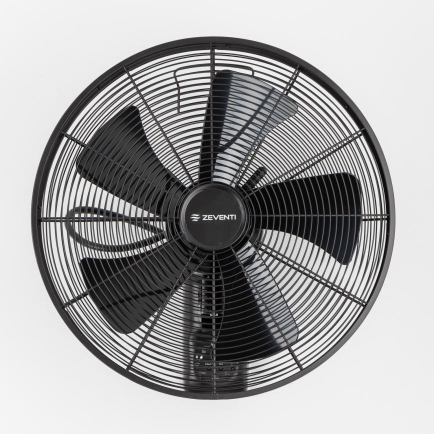 ZEVENTI - Ventilateur mural FREEZE 50W/230V Ø 45 cm noir + télécommande