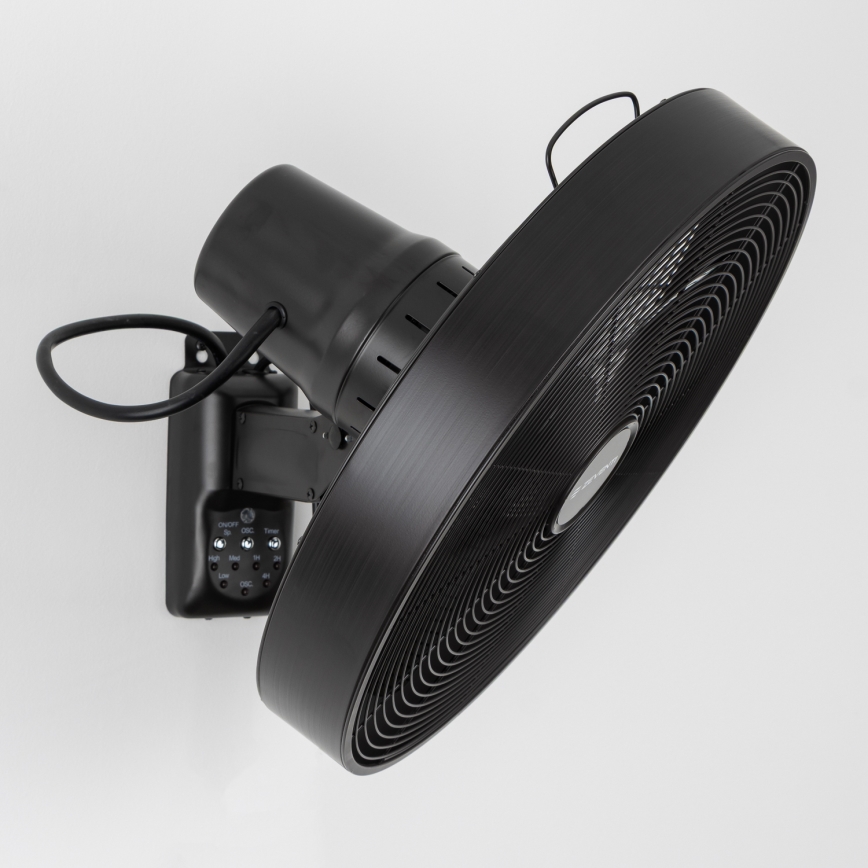 ZEVENTI - Ventilateur mural FREEZE 50W/230V Ø 45 cm noir + télécommande