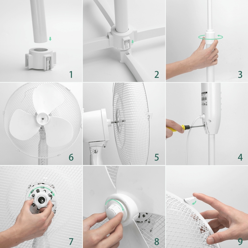 ZEVENTI - Ventilateur sur pied FLOW 40W/230V blanc