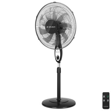ZEVENTI - Ventilateur sur pied FLOW 55W/230V 130 cm noir + télécommande