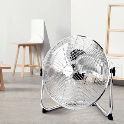 ZEVENTI - Ventilateur sur pied FLOW 60W/230V 44,5 cm chromé brillant