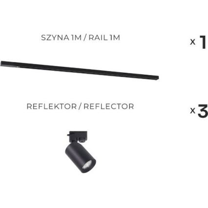 Zone de lumière Zuma - Spot lumineux système 3xGU10/35W/230V noir