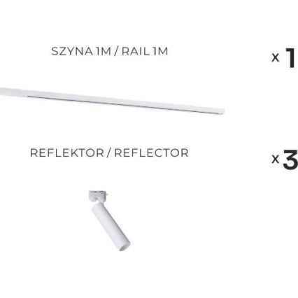 Зумa Лайн - Вбудоване світло в рейковій системі 3xGU10/35W/230V біле