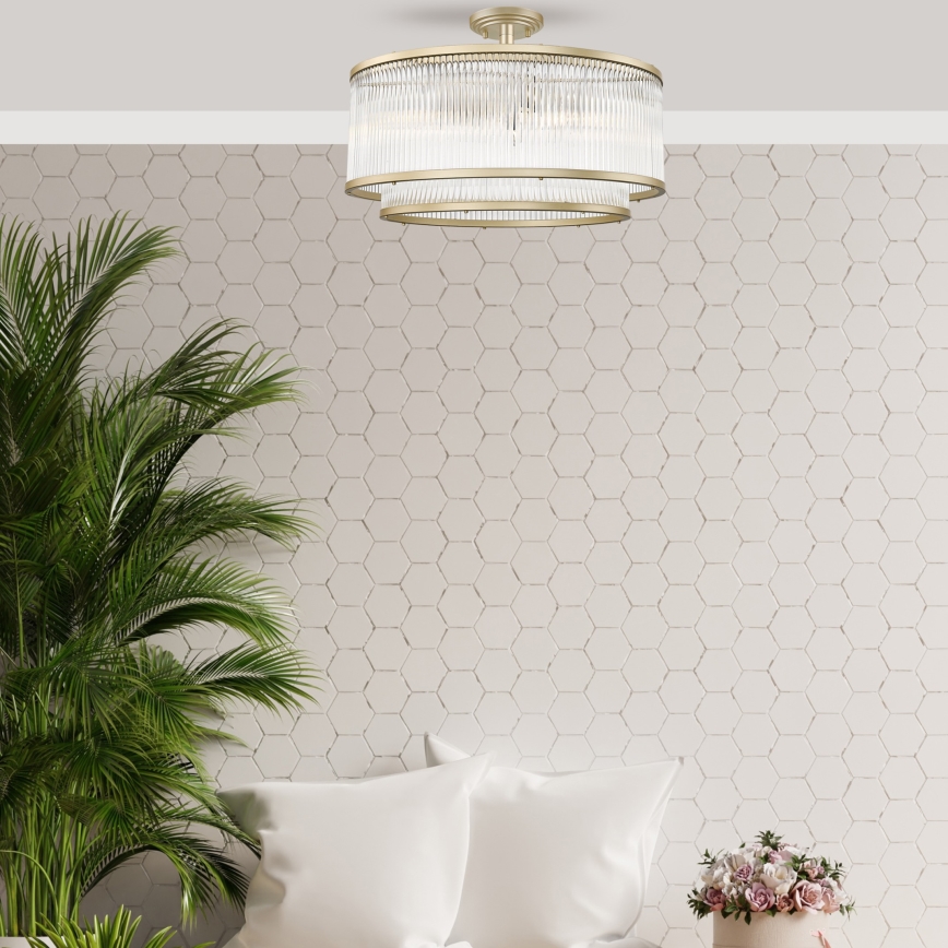 Zuma Line - Lustre plafonnier 6xE14/60W/230V en laiton