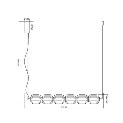 Zuma Line - Lustre LED sur câble LED/50W/230V doré