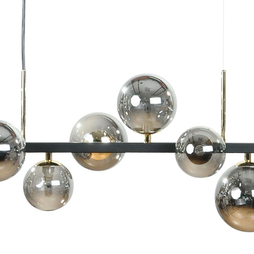 Zuma Line - Suspension sur câble 10xG9/8W/230V noir/noir fumé