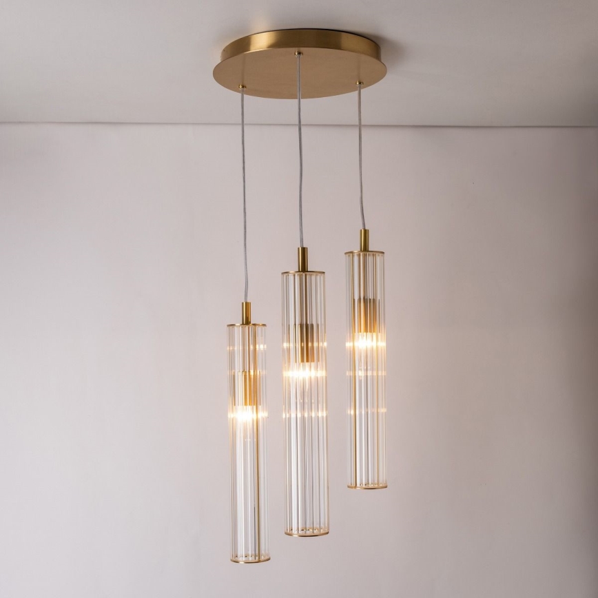 Zuma Line - Suspension sur câble 3xE14/7W/230V dorée