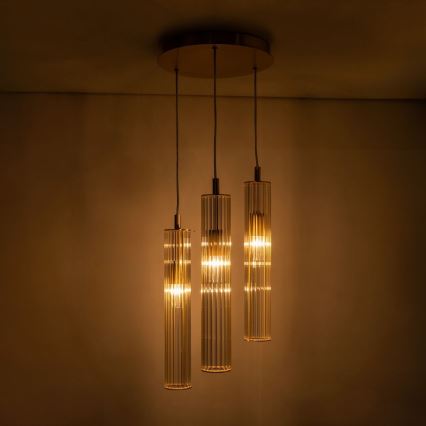 Zuma Line - Suspension sur câble 3xE14/7W/230V dorée