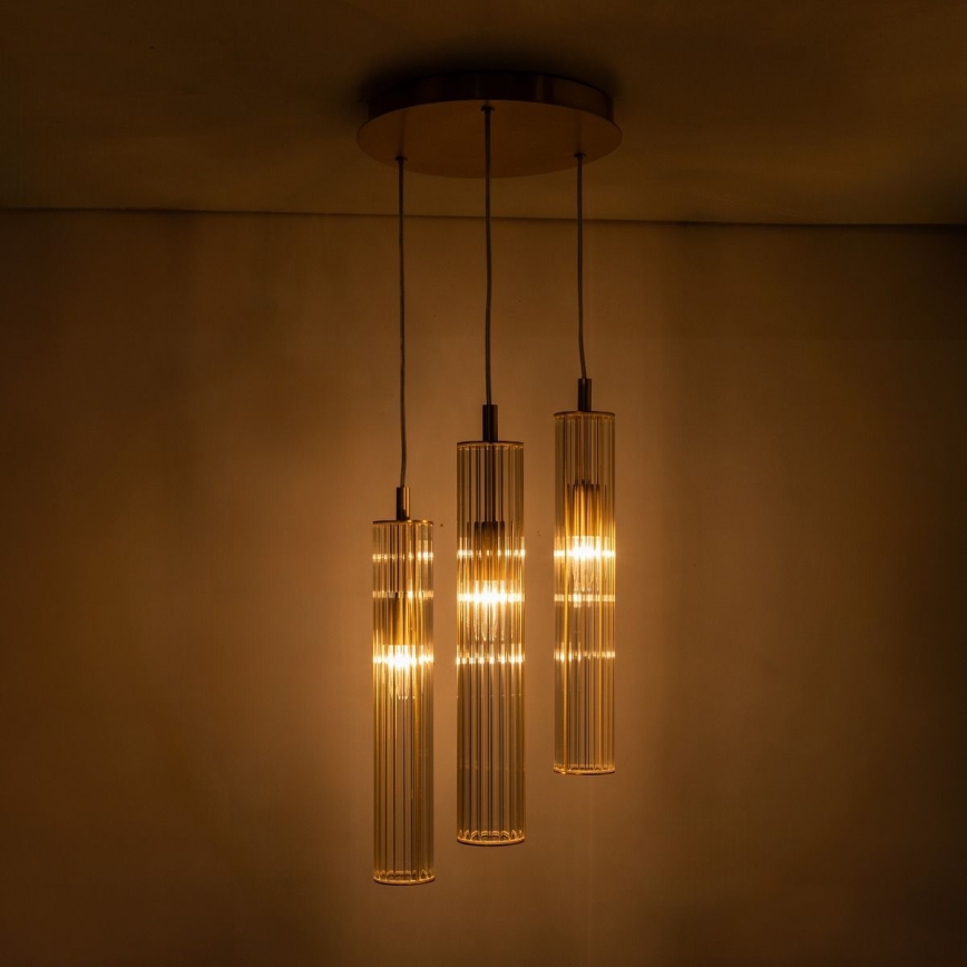 Zuma Line - Suspension sur câble 3xE14/7W/230V dorée