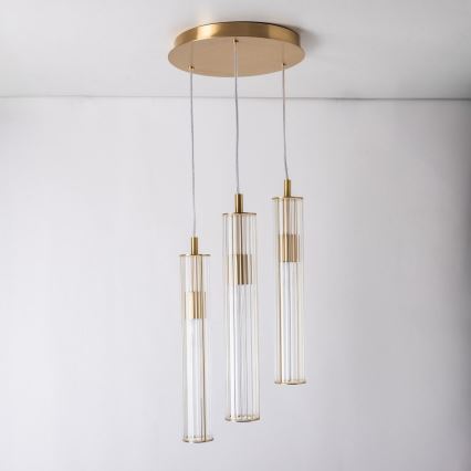 Zuma Line - Suspension sur câble 3xE14/7W/230V dorée