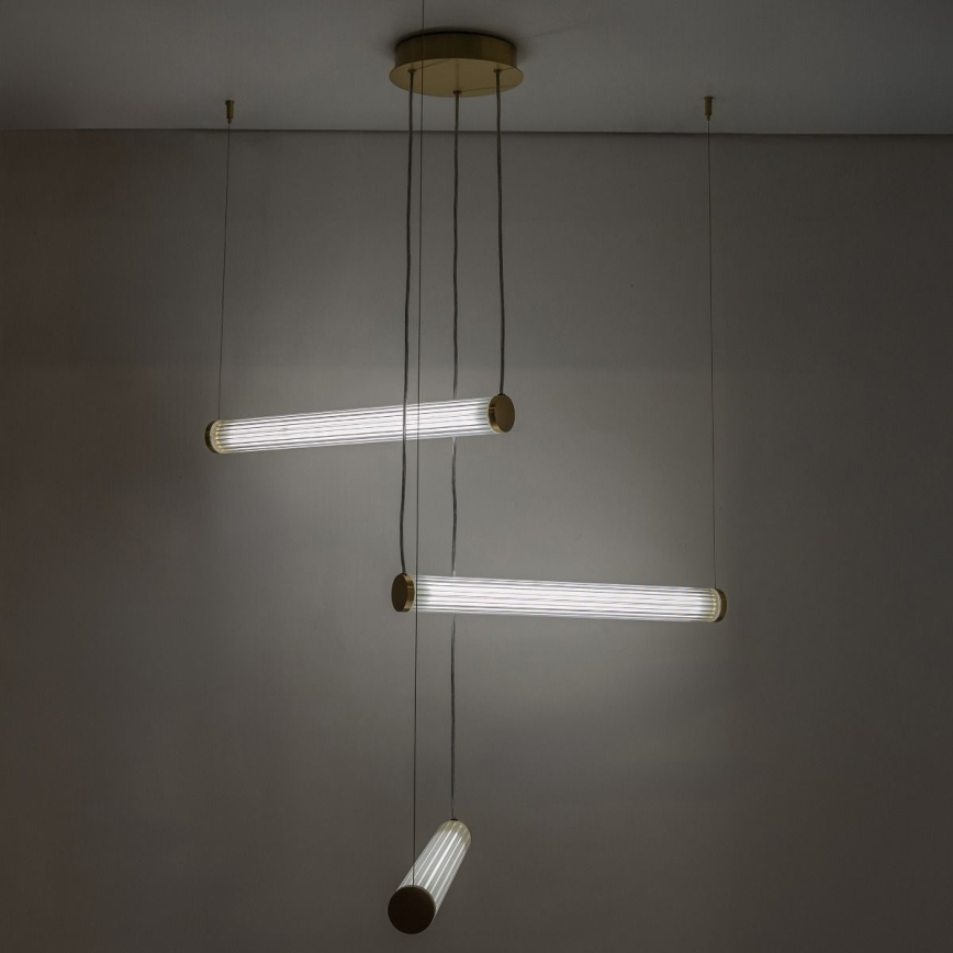Zuma Line - Suspension LED gradable sur câbles LED/64W/230V 2700-6500K dorée + télécommande