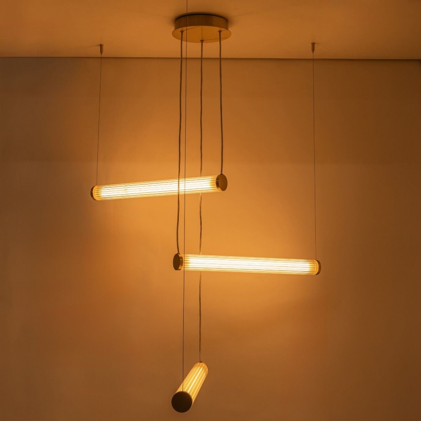Zuma Line - Suspension LED gradable sur câbles LED/64W/230V 2700-6500K dorée + télécommande