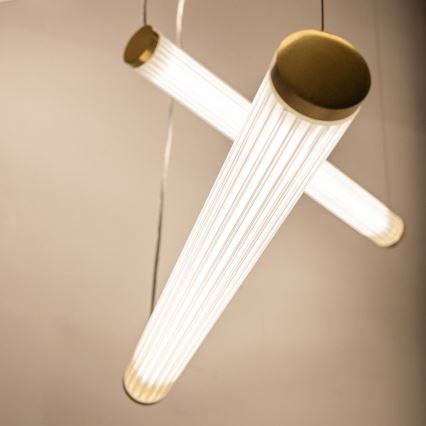 Zuma Line - Suspension LED gradable sur câbles LED/64W/230V 2700-6500K dorée + télécommande