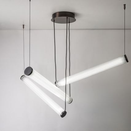 Zuma Line – Suspension LED dimmable sur câble, 64 W (230 V), 2700–6500 K, noire, avec télécommande
