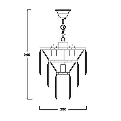 Zuma Line - Suspension filaire en cristal 4xE14/40W/230V