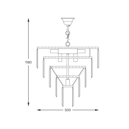 Zuma Line - Suspension chaîne 10xE14/40W/230V doré