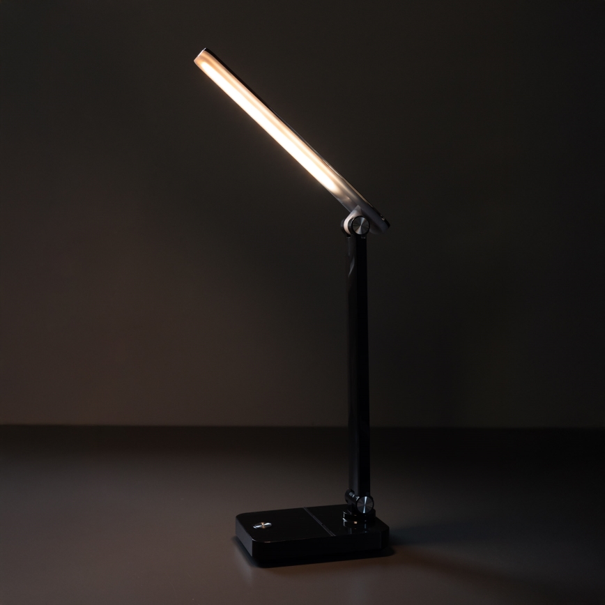 Zuma Line - Lampe de table rechargeable LED/8W/1200 mAh 3000/4500/6000K CRI 90 noir