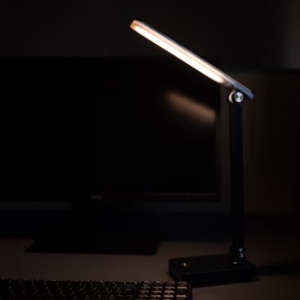 Zuma Line - Lampe de table rechargeable LED/8W/1200 mAh 3000/4500/6000K CRI 90 noir