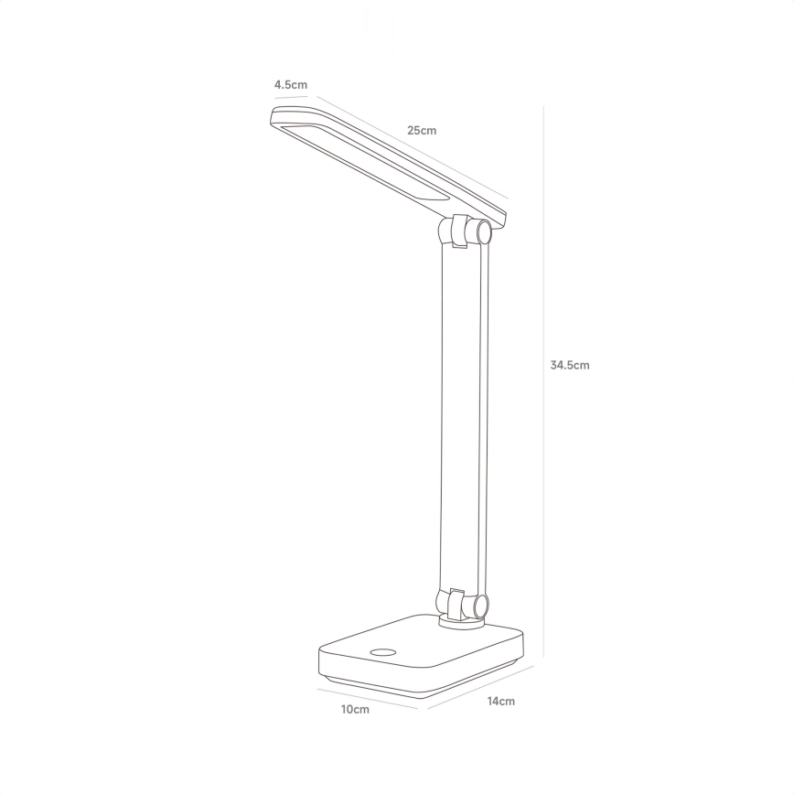 Zuma Line - Lampe de table rechargeable LED/8W/1200 mAh 3000/4500/6000K CRI 90 noir