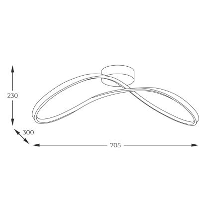 Zuma Line - Plafonnier LED/45W/230V 3000/4000/6000K noir