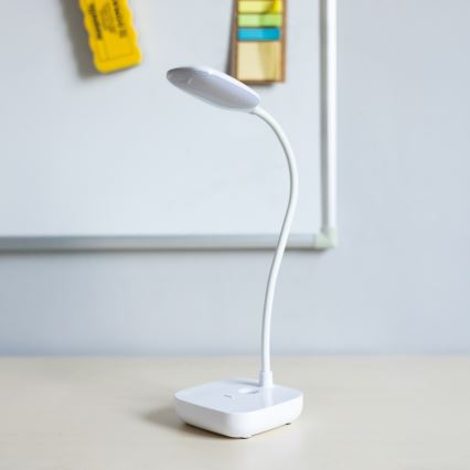 Zuma Line - Lampe de table rechargeable LED/7W/1200 mAh 3000/4500/6000K CRI 90 blanc