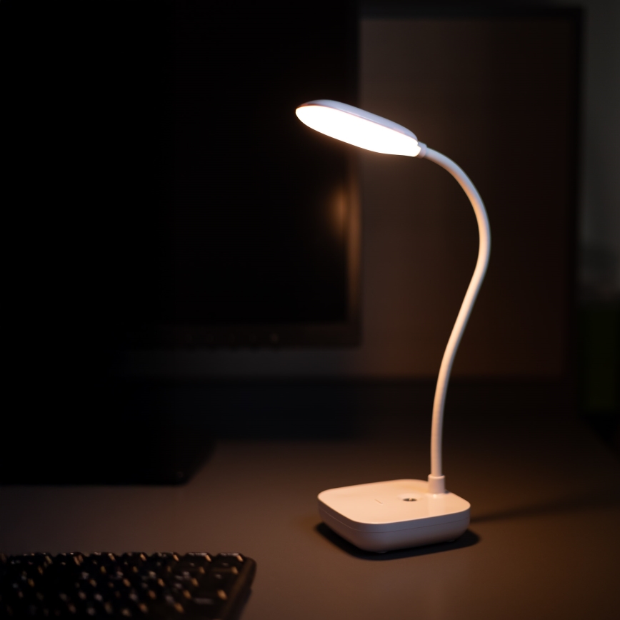 Zuma Line - Lampe de table rechargeable LED/7W/1200 mAh 3000/4500/6000K CRI 90 blanc