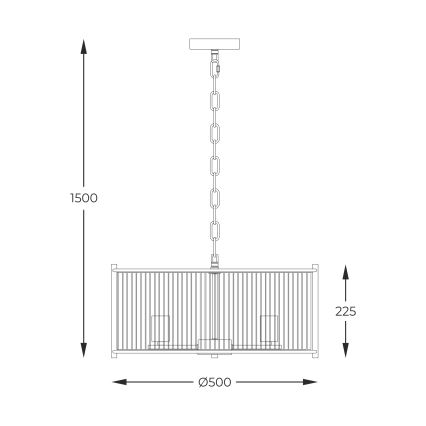 Zuma Line - Suspension chaîne 3xE27/40W/230V chrome brillant