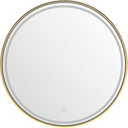 Zuma Line - Miroir mural LED pour salle de bains, rétroéclairage LED intégré, 36W/230V, 3000/4000/6000K, Ø 80 cm, IP44, finition dorée