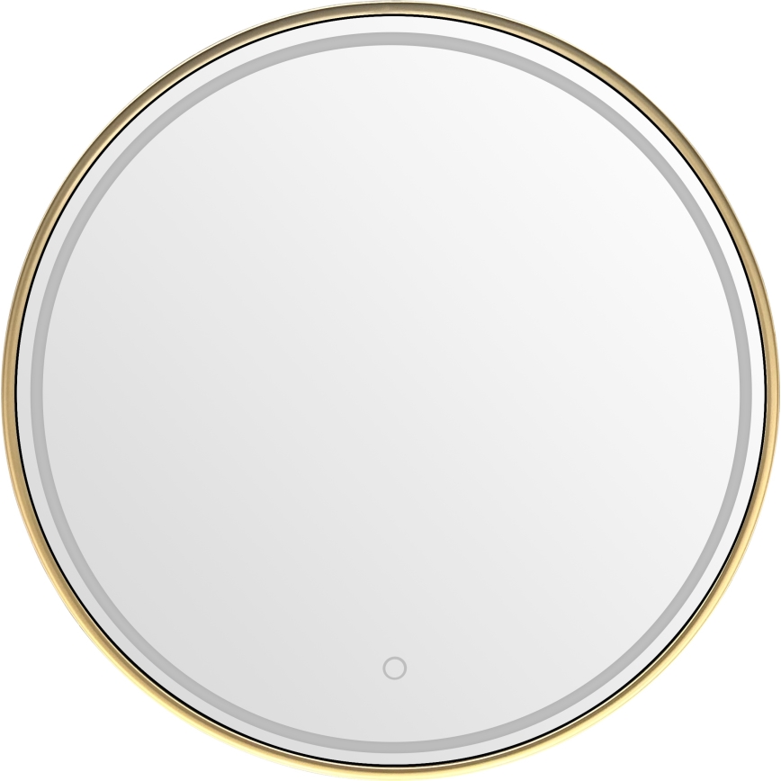 Zuma Line - Miroir mural LED pour salle de bains, rétroéclairage LED intégré, 36W/230V, 3000/4000/6000K, Ø 80 cm, IP44, finition dorée