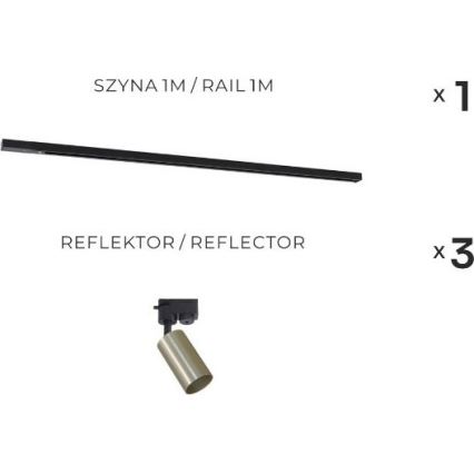 Zuma Line - Spot dans le système de rail 3xGU10/35W/230V noir/or