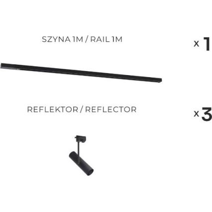 Zuma Line - Spot en système de rails 3xGU10/35W/230V noir
