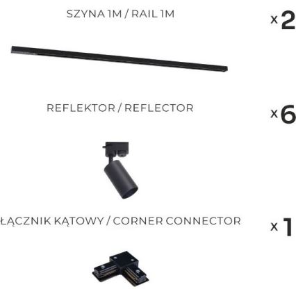 Zuma Line - Spot encastré dans le système 6xGU10/35W/230V noir