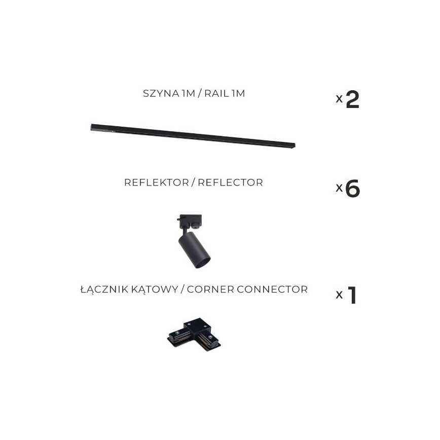 Zuma Line - Spot sur rail 6xGU10/35W/230V noir