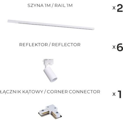 Zuma Line - Spot encastré dans le système 6xGU10/35W/230V blanc