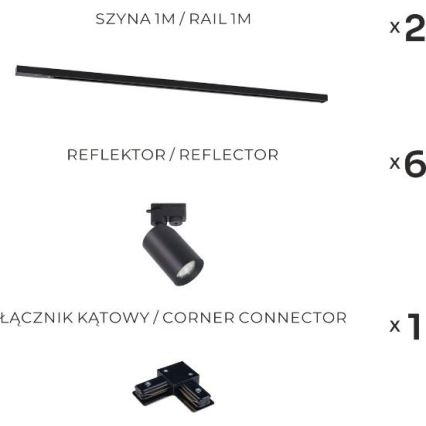 Zuma Line - Spot encastré dans le système 6xGU10/35W/230V noir