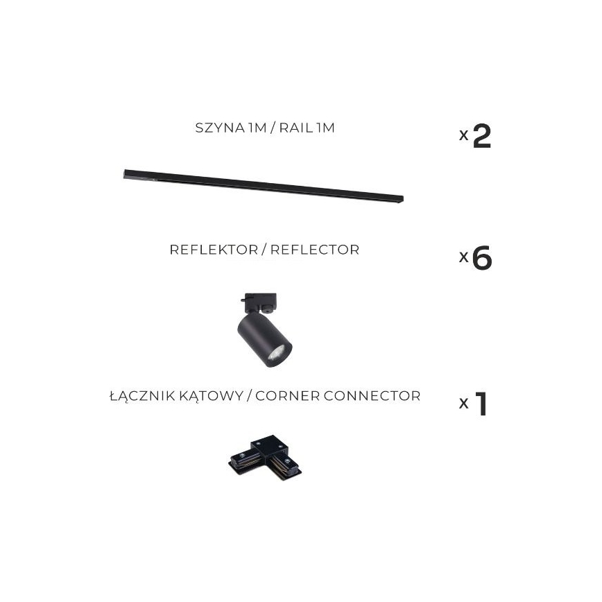 Zuma Line - Spot encastré dans le système 6xGU10/35W/230V noir