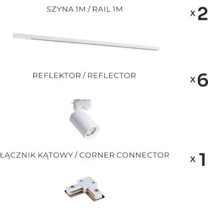Zuma Line - Plafonnier dans le système 6xGU10/35W/230V blanc
