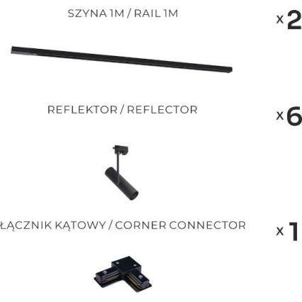 Zuma Line - Spot sur rail 6xGU10/35W/230V noir