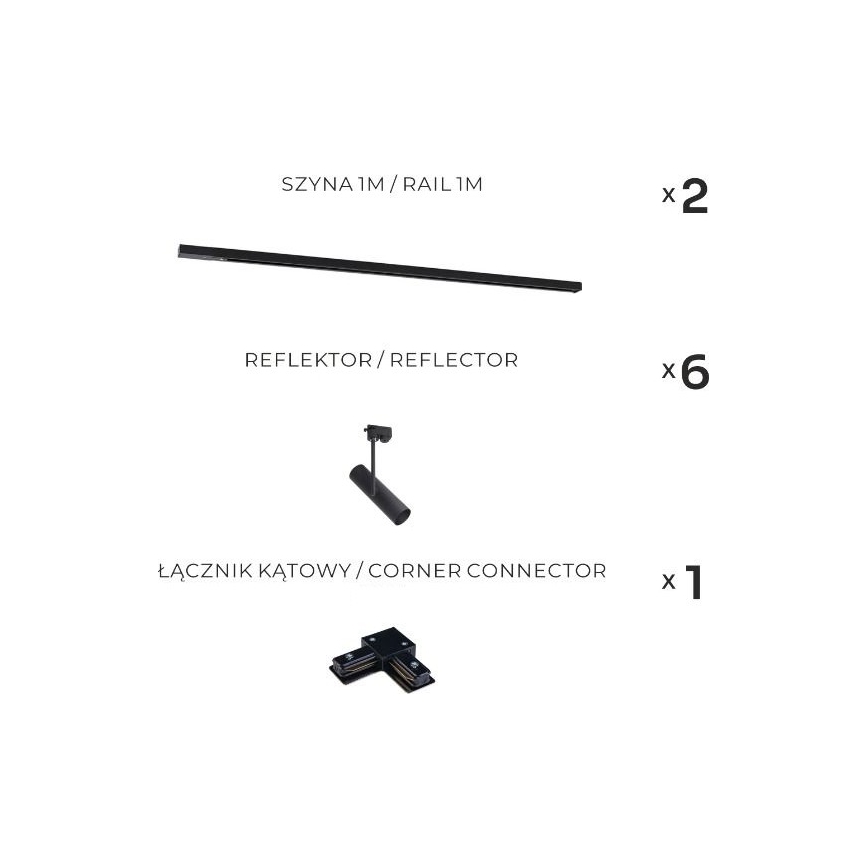 Zuma Line - Spot sur rail 6xGU10/35W/230V noir