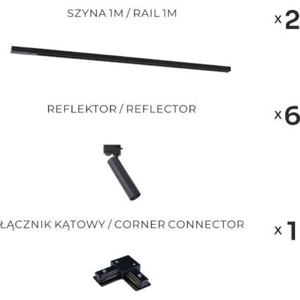 Zuma Line - Spot sur rail 6xGU10/35W/230V noir