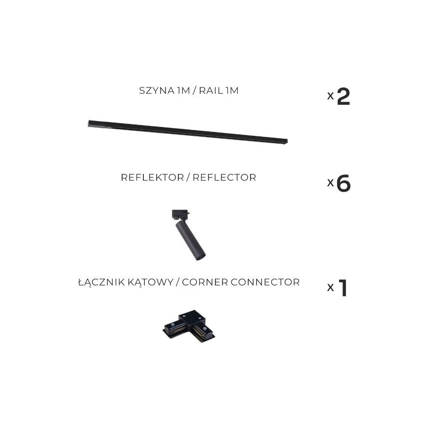Zuma Line - Spot sur rail 6xGU10/35W/230V noir